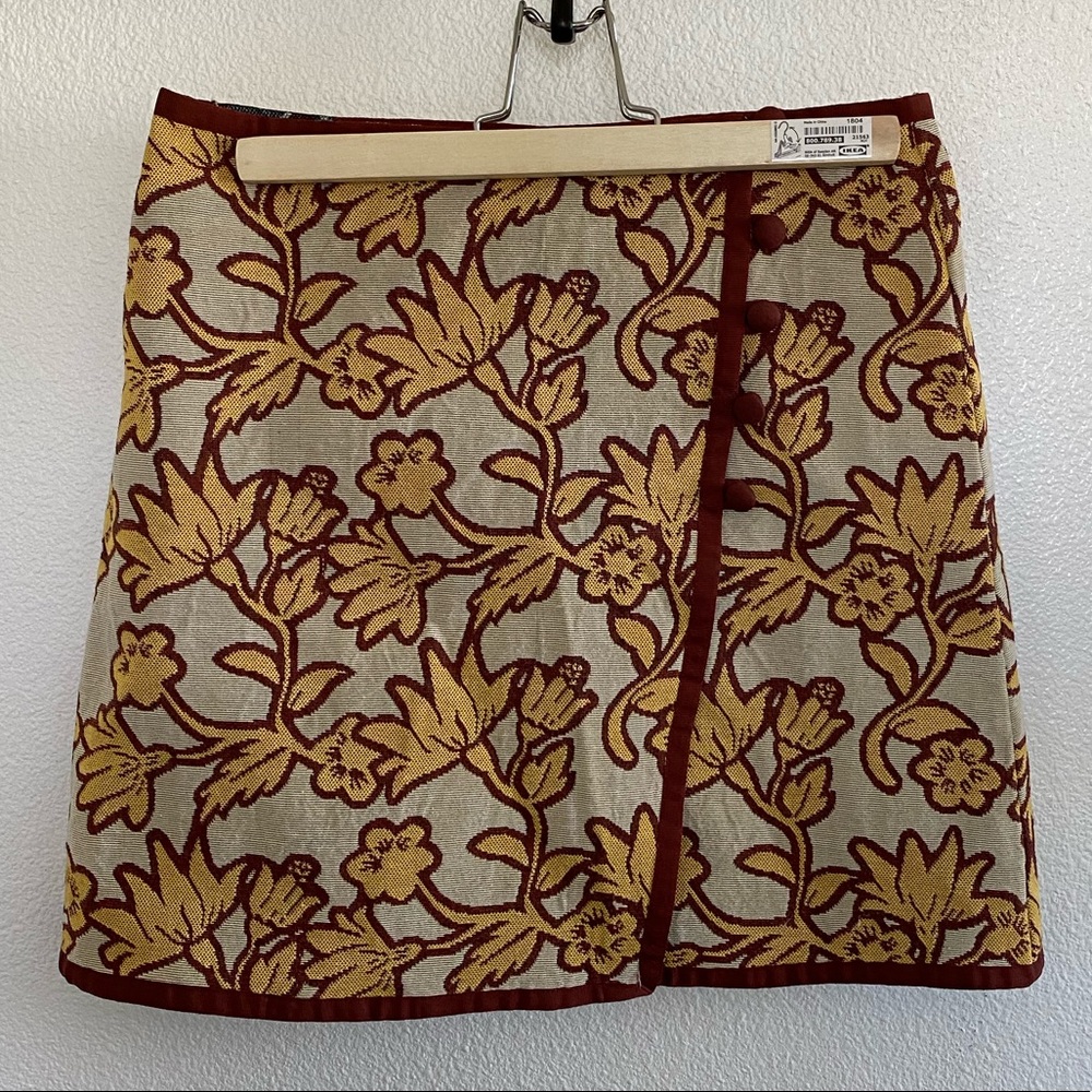 Topshop Floral Jacquard Mini Wrap Skirt